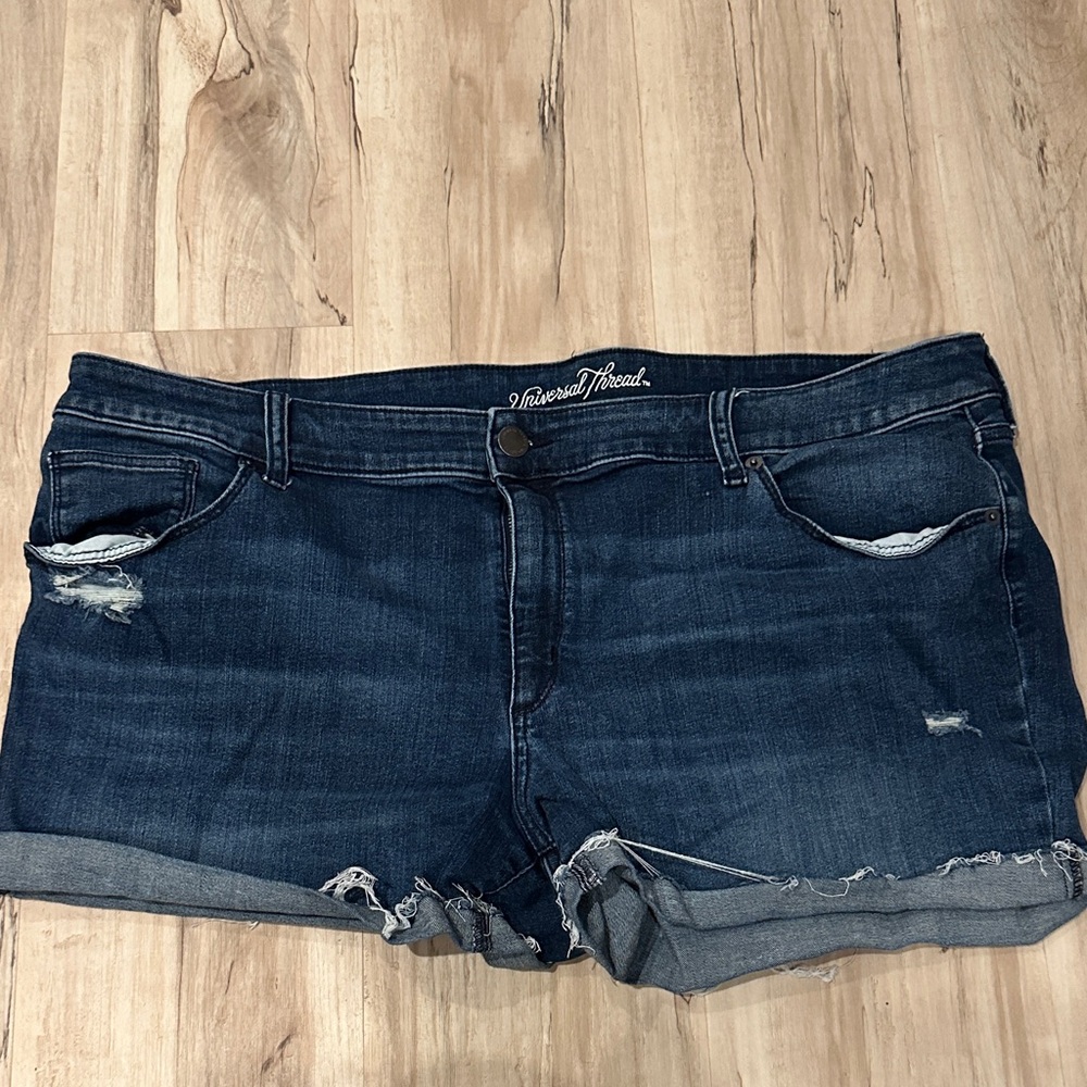Universal Thread Distressed Dark Blue Jean Shorts